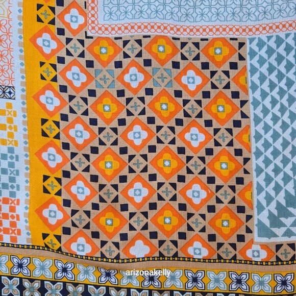 Mosaic Tile Scarf Large Square Silk Modal Boho - Picture 11 of 14